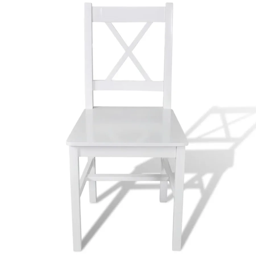 Chaises à manger lot de 2 blanc bois de pin - 2