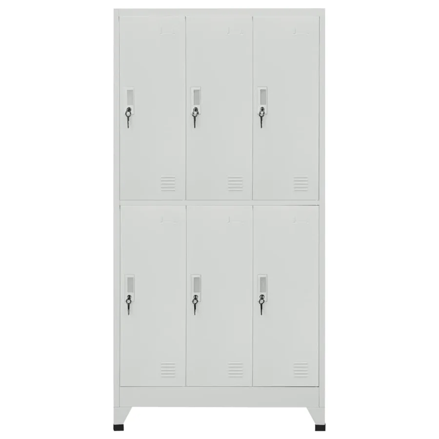 Armoire à casier avec 6 compartiments Acier 90x45x180 cm Gris - 2