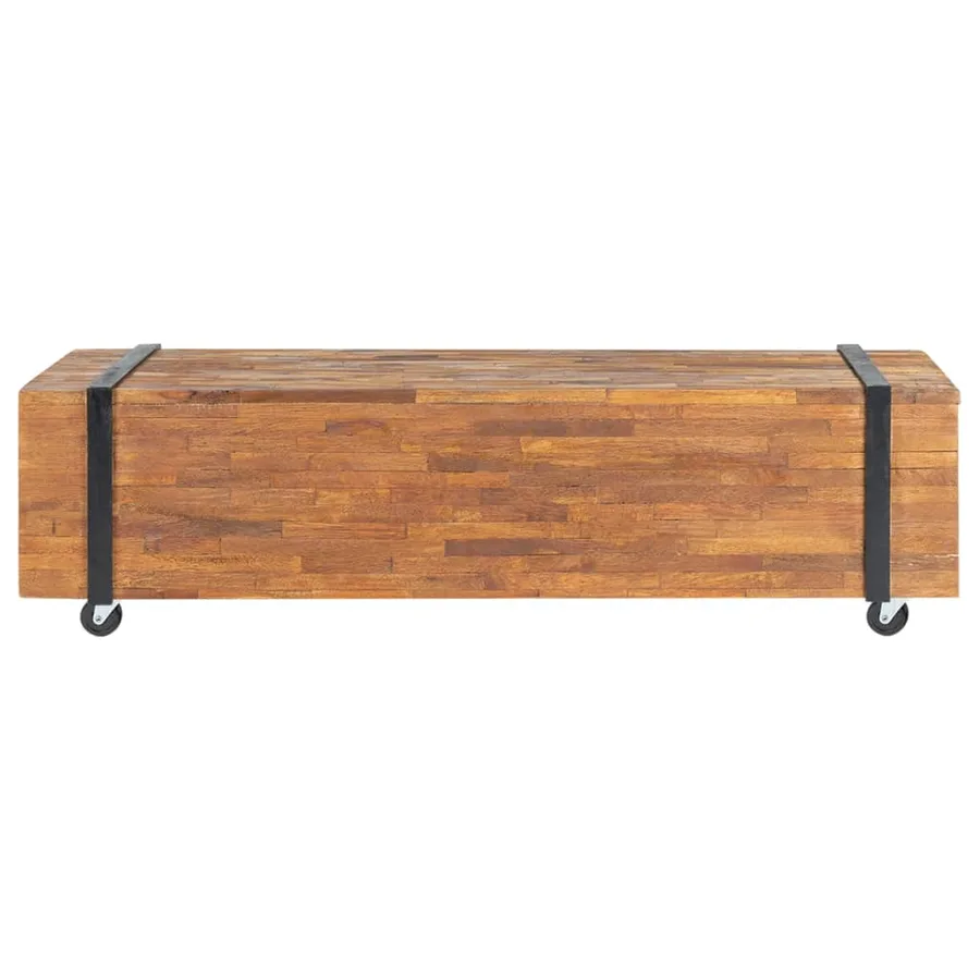 Meuble TV 110x30x32,5 cm Bois de teck massif - 2