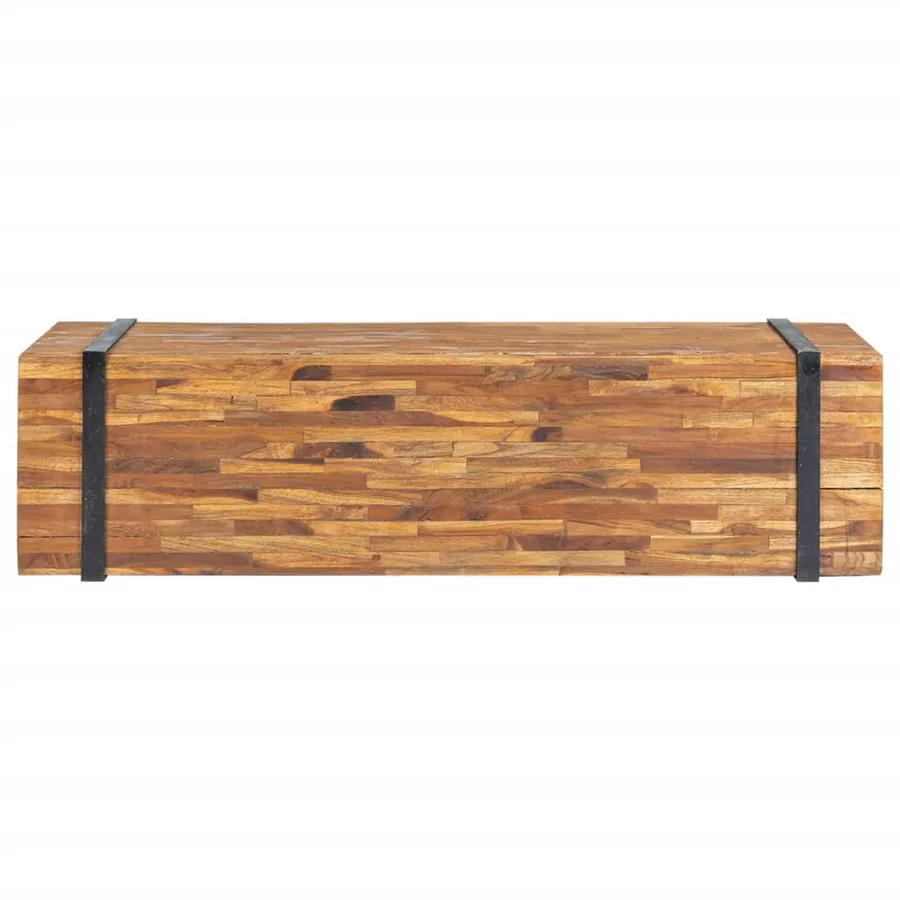 Meuble TV 110x30x32,5 cm Bois de teck massif - 3