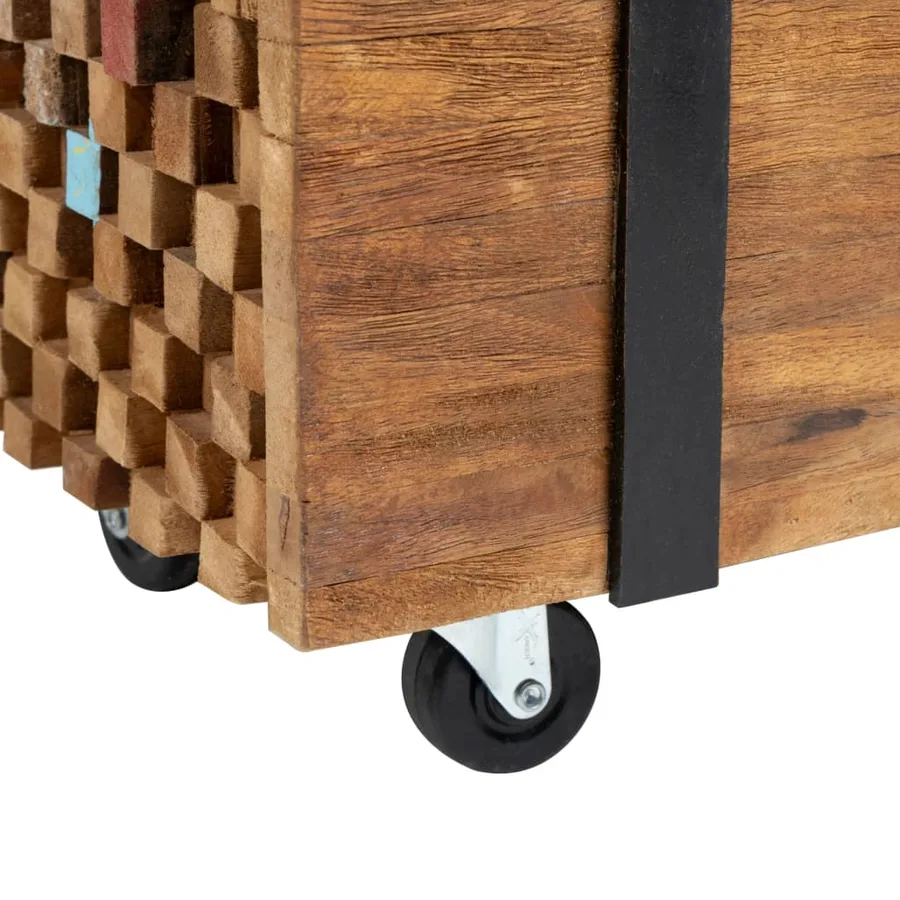 Meuble TV 110x30x32,5 cm Bois de teck massif - 5