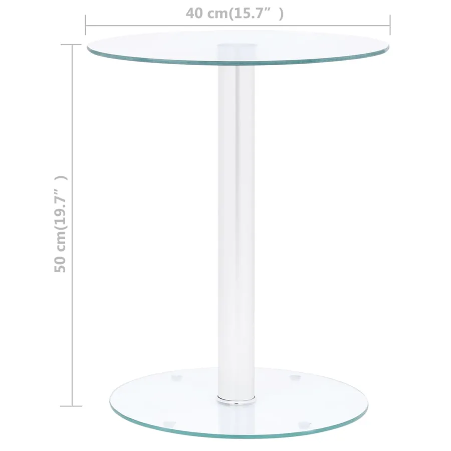Table basse Transparent 40 cm Verre trempé - 5