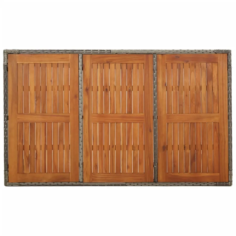 Ensemble à manger jardin et coussins 7 pcs gris rotin - 9