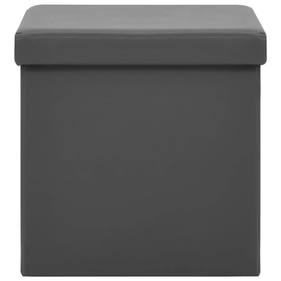 Tabouret de rangement pliable Gris PVC - 3