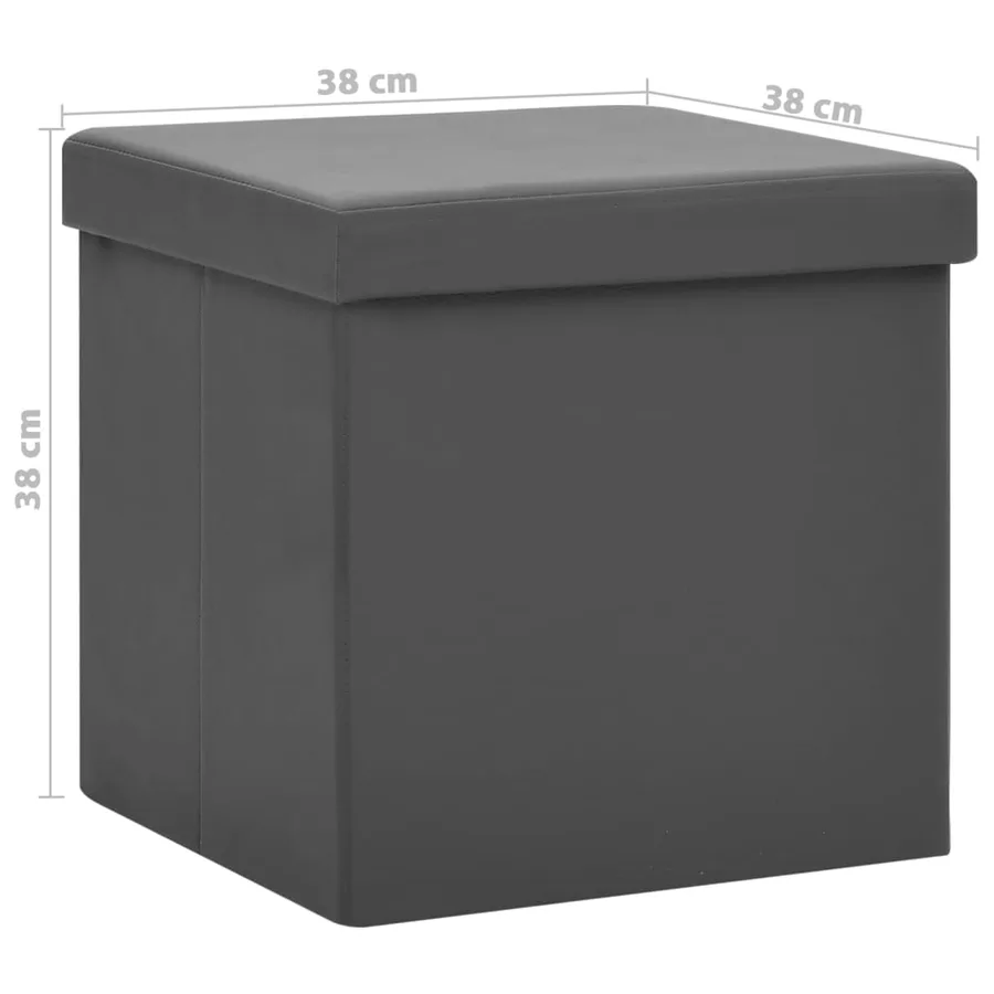 Tabouret de rangement pliable Gris PVC - 8