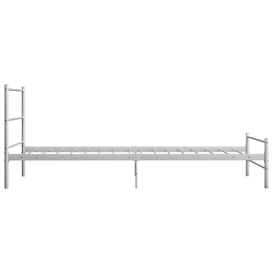 Cadre de lit sans matelas blanc métal 100x200 cm - 4