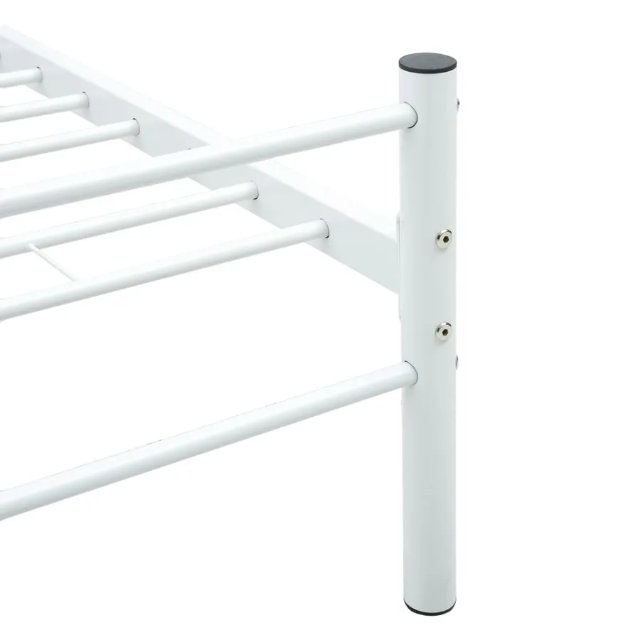 Cadre de lit sans matelas blanc métal 100x200 cm - 6