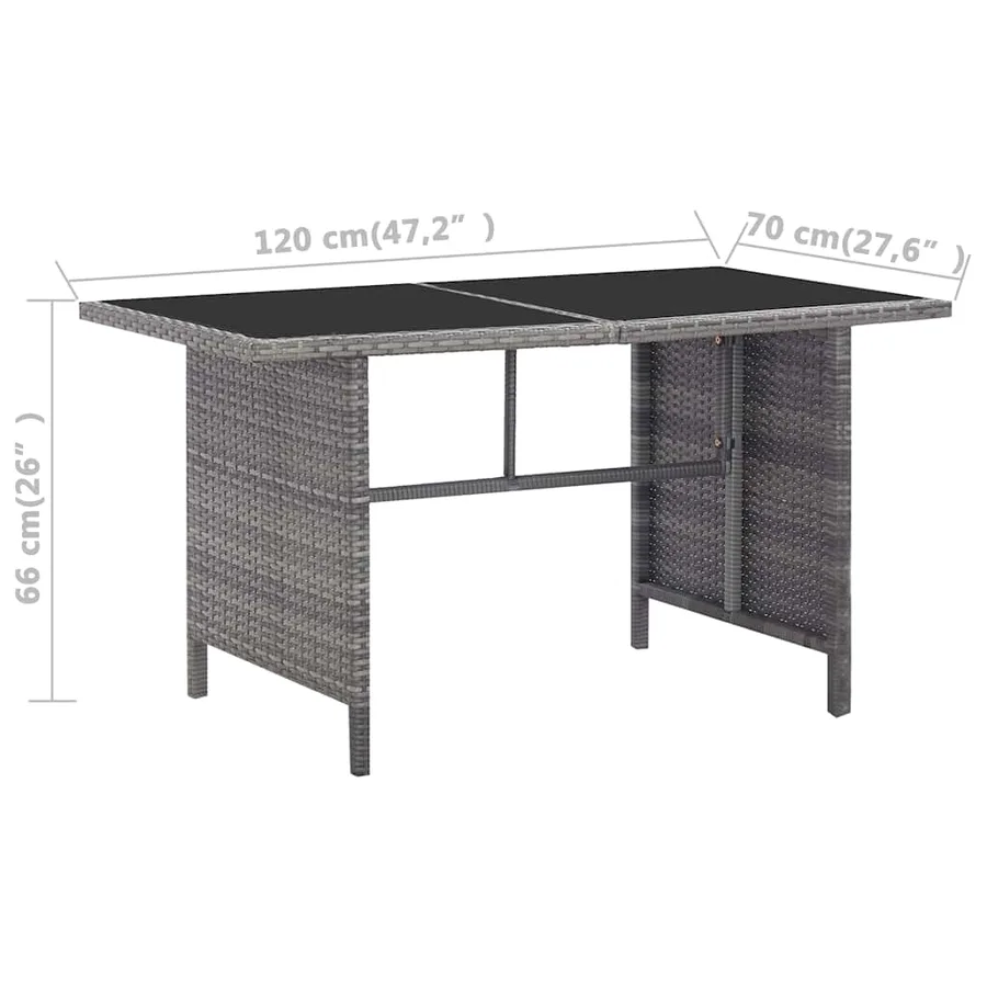 Salon de jardin 6 pcs avec coussins résine tressée gris - 13