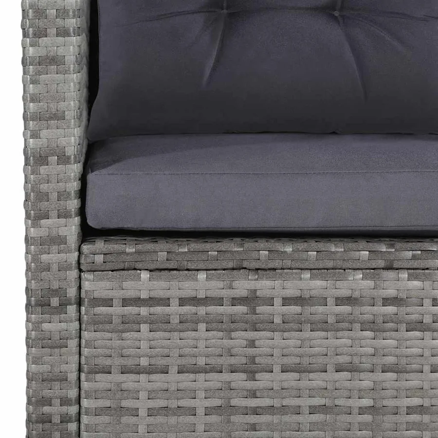 Salon de jardin 6 pcs avec coussins résine tressée gris - 6