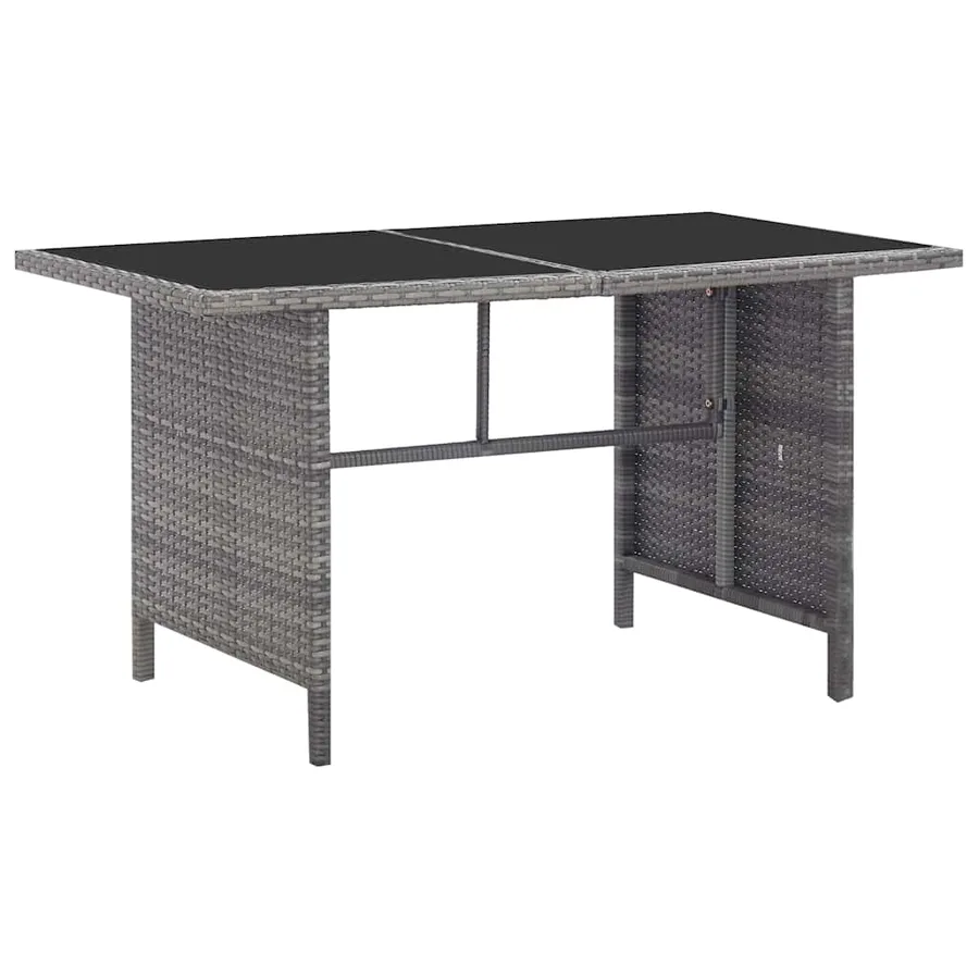Salon de jardin 6 pcs avec coussins résine tressée gris - 8