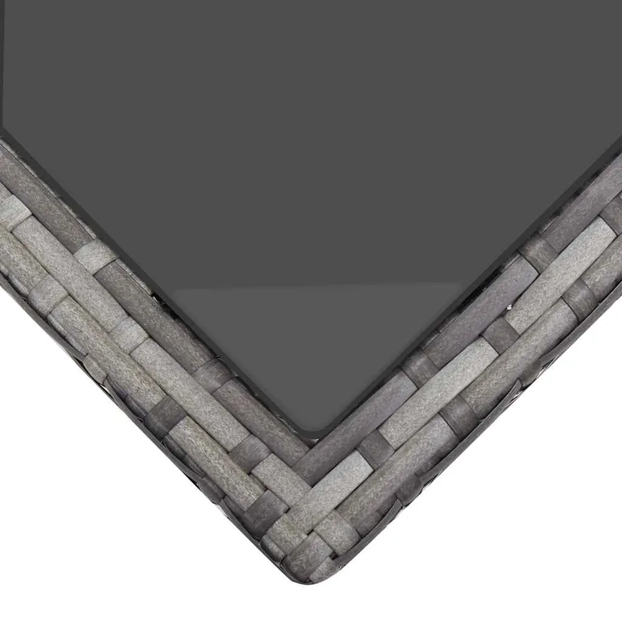 Salon de jardin 6 pcs avec coussins résine tressée gris - 9