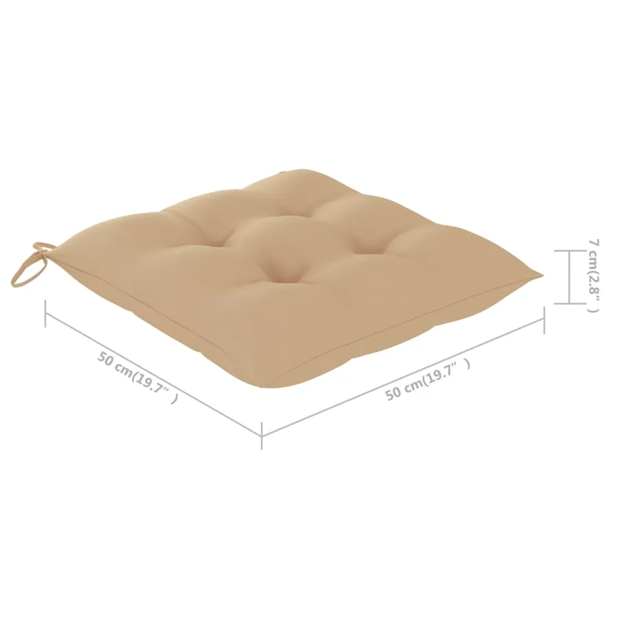 Chaise à bascule avec coussin beige Bois de teck solide - 11