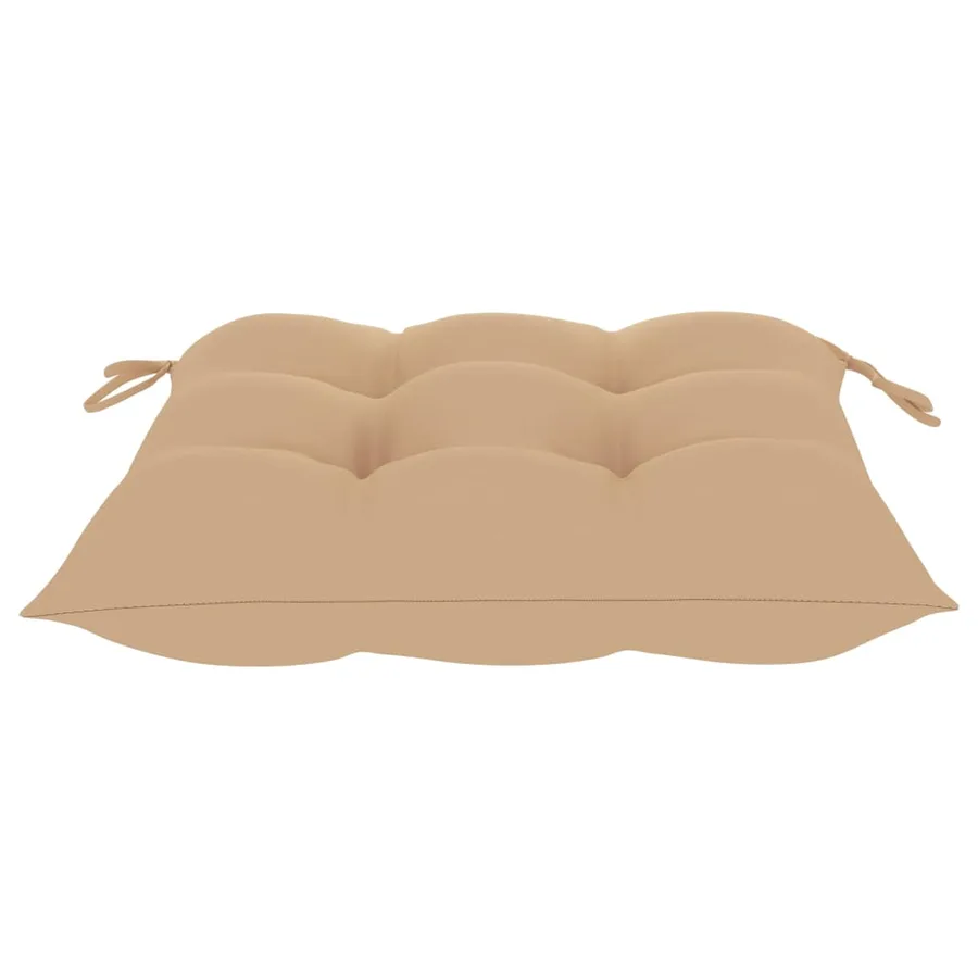 Chaise à bascule avec coussin beige Bois de teck solide - 5