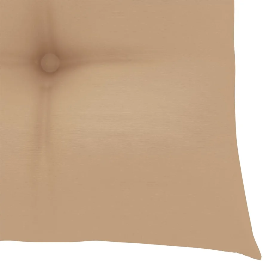 Chaise à bascule avec coussin beige Bois de teck solide - 6