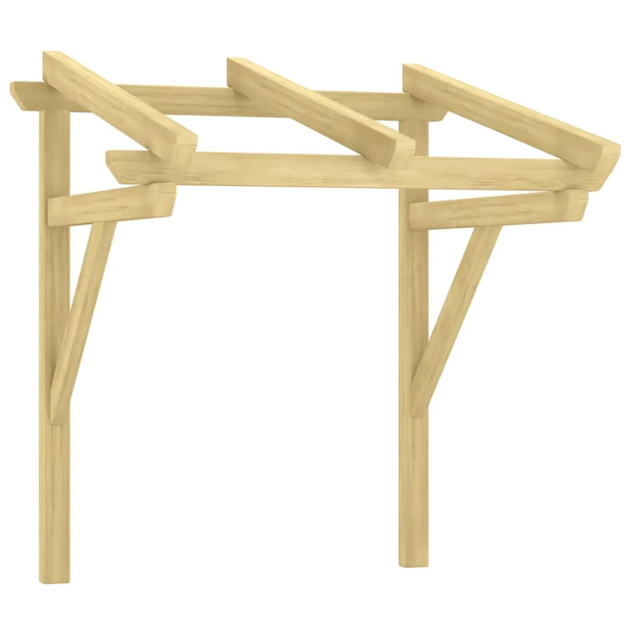 Auvent de porte 100x100x80 cm Bois de pin massif imprégné - 2