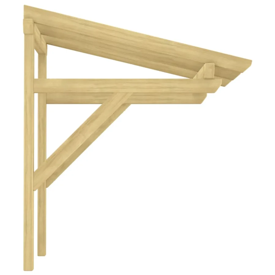 Auvent de porte 100x100x80 cm Bois de pin massif imprégné - 4