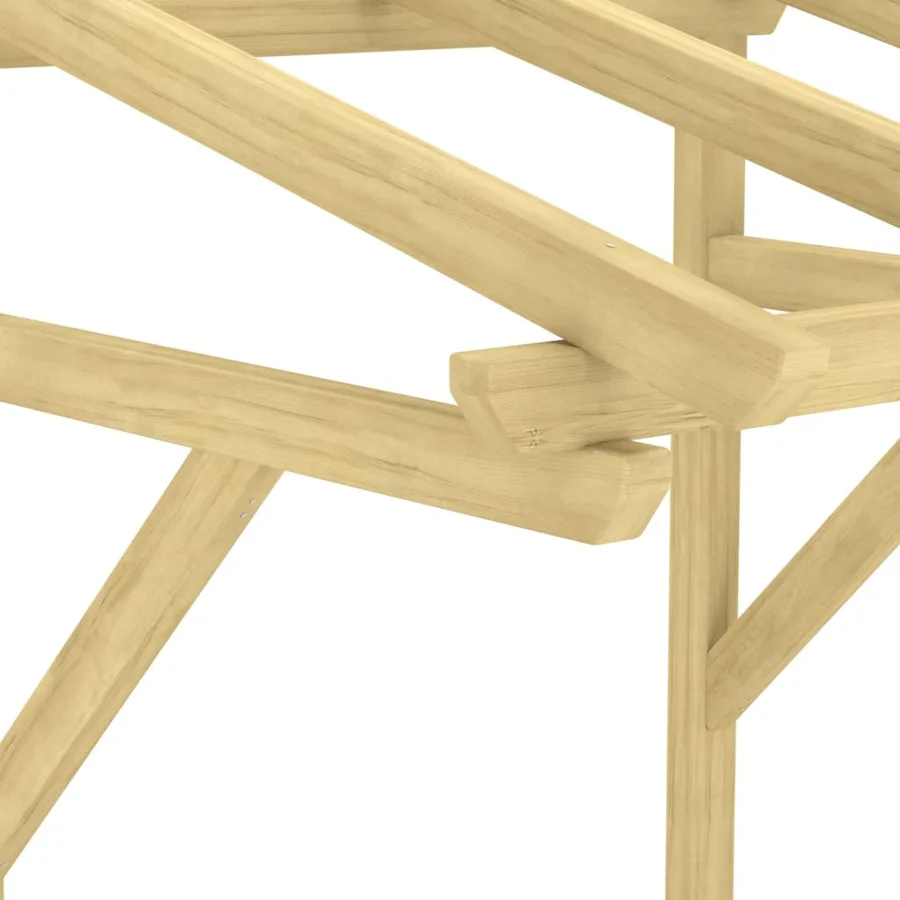 Auvent de porte 100x100x80 cm Bois de pin massif imprégné - 6