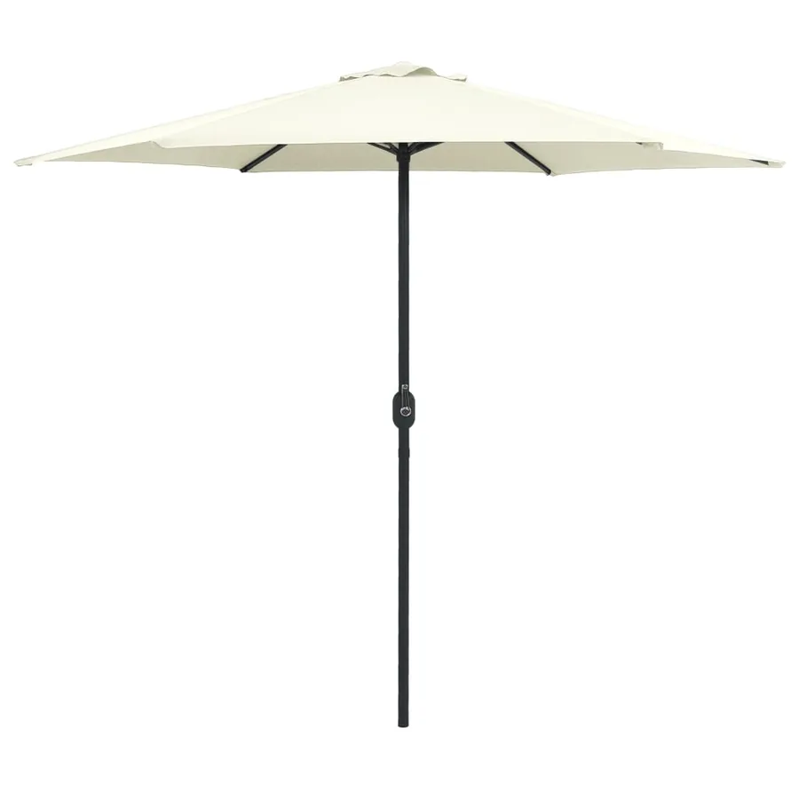 Parasol de jardin et mât en aluminium 270x246 cm Blanc sable