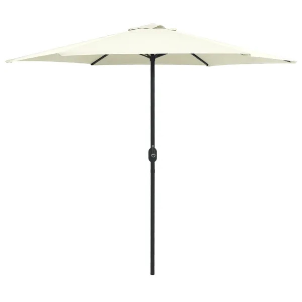 Parasol de jardin et mât en aluminium 270x246 cm Blanc sable