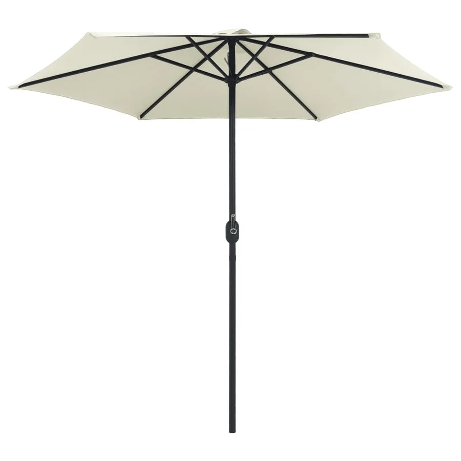 Parasol de jardin et mât en aluminium 270x246 cm Blanc sable - 3