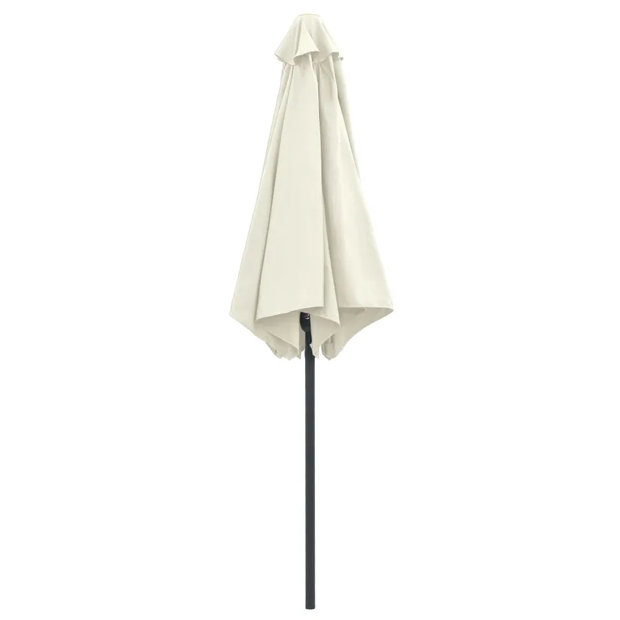 Parasol de jardin et mât en aluminium 270x246 cm Blanc sable - 4