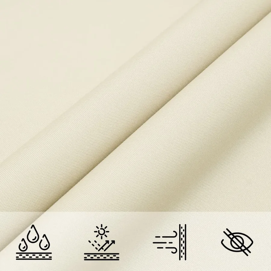 Voile de parasol tissu oxford carré 5x5 m crème - 7