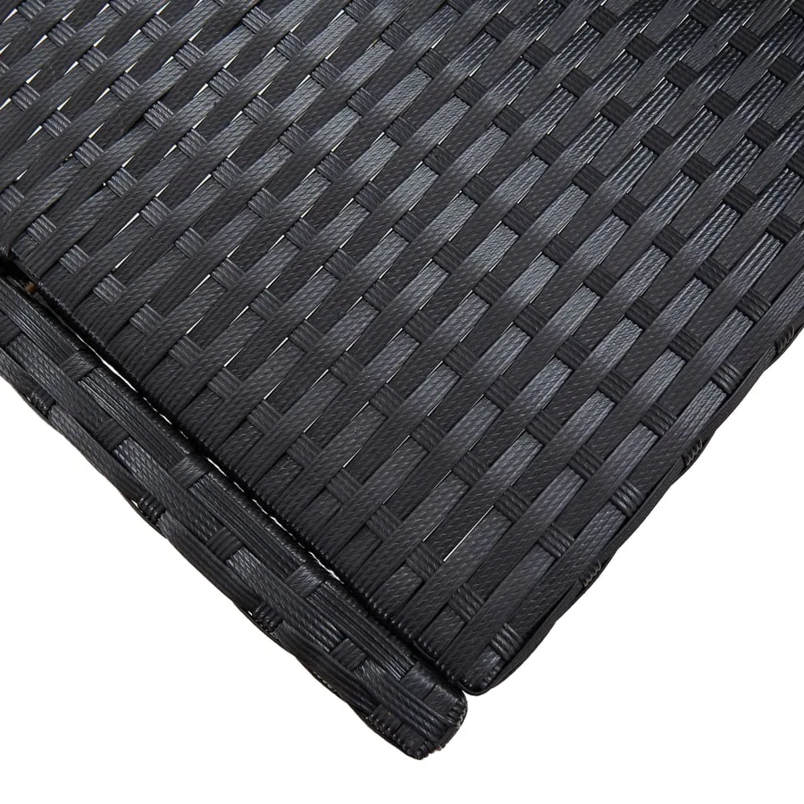 Ensemble de bar de jardin 7 pcs et coussins Résine tressée Noir - 10