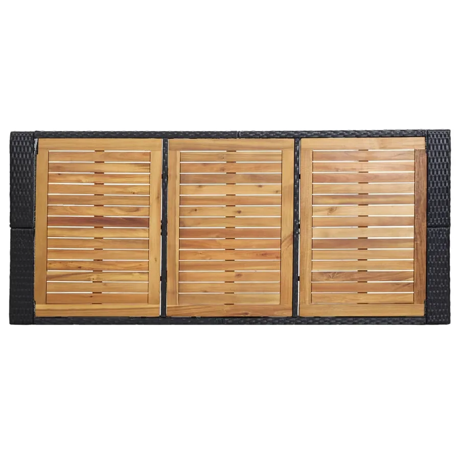 Ensemble de bar de jardin 7 pcs et coussins Résine tressée Noir - 5