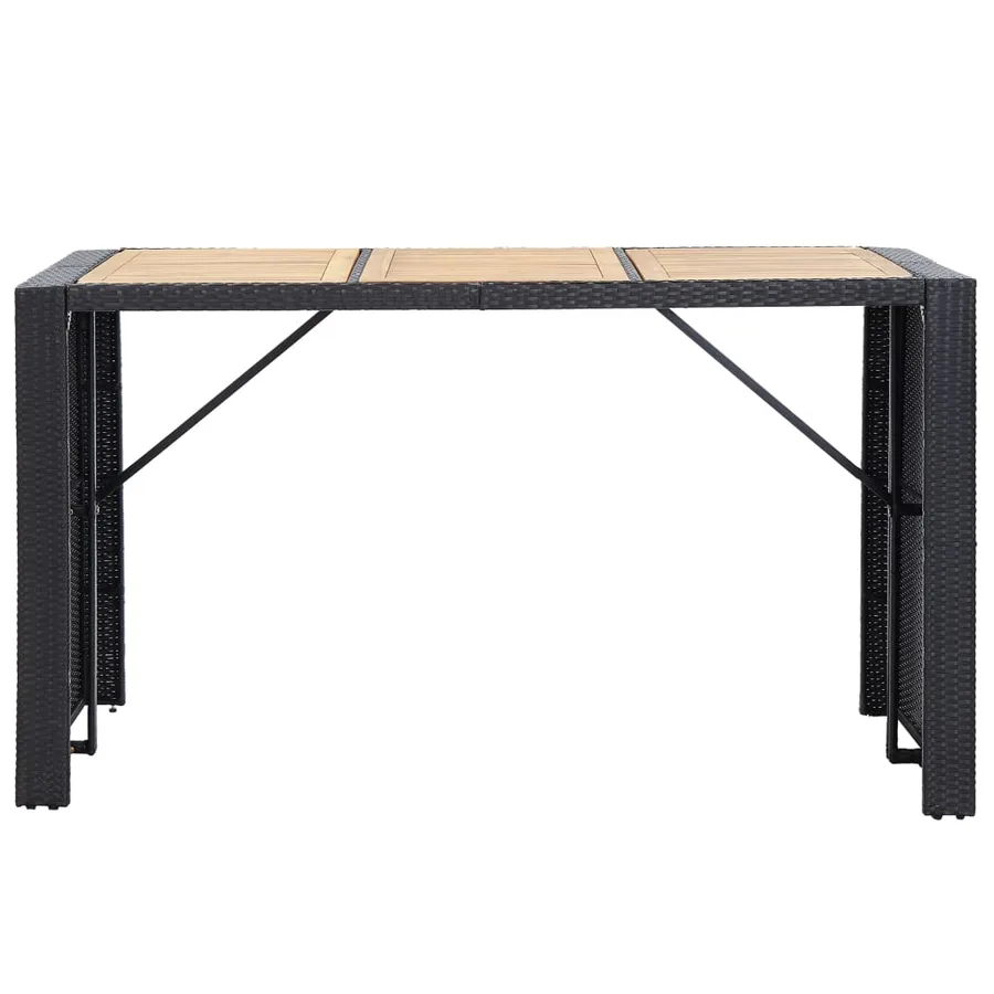 Ensemble de bar de jardin 7 pcs et coussins Résine tressée Noir - 7