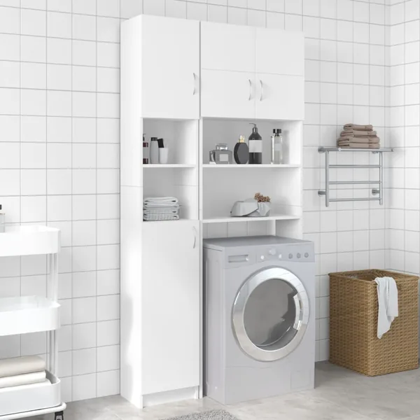 Armoire de salle de bain Blanc 32x25,5x190 cm Bois d'ingénierie