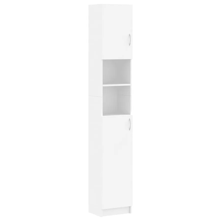 Armoire de salle de bain Blanc 32x25,5x190 cm Bois d'ingénierie - 2