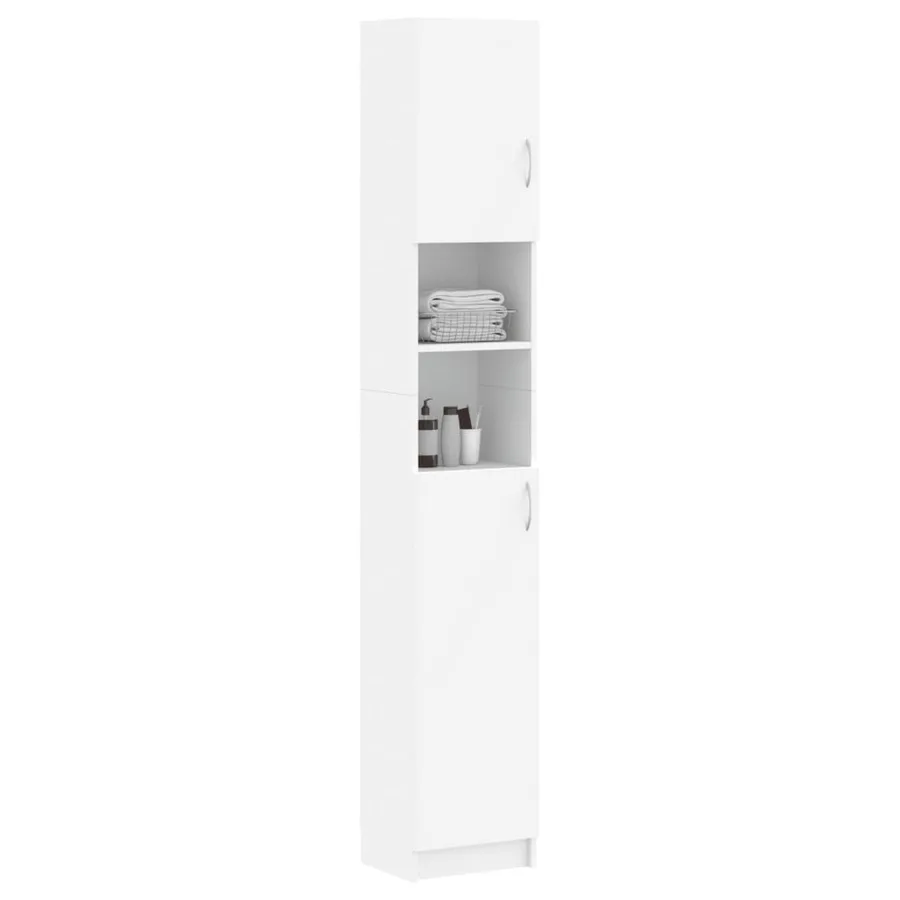 Armoire de salle de bain Blanc 32x25,5x190 cm Bois d'ingénierie - 3