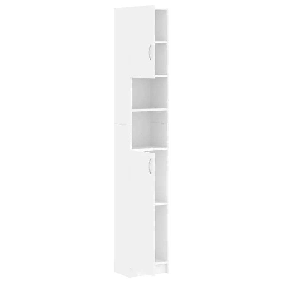 Armoire de salle de bain Blanc 32x25,5x190 cm Bois d'ingénierie - 6