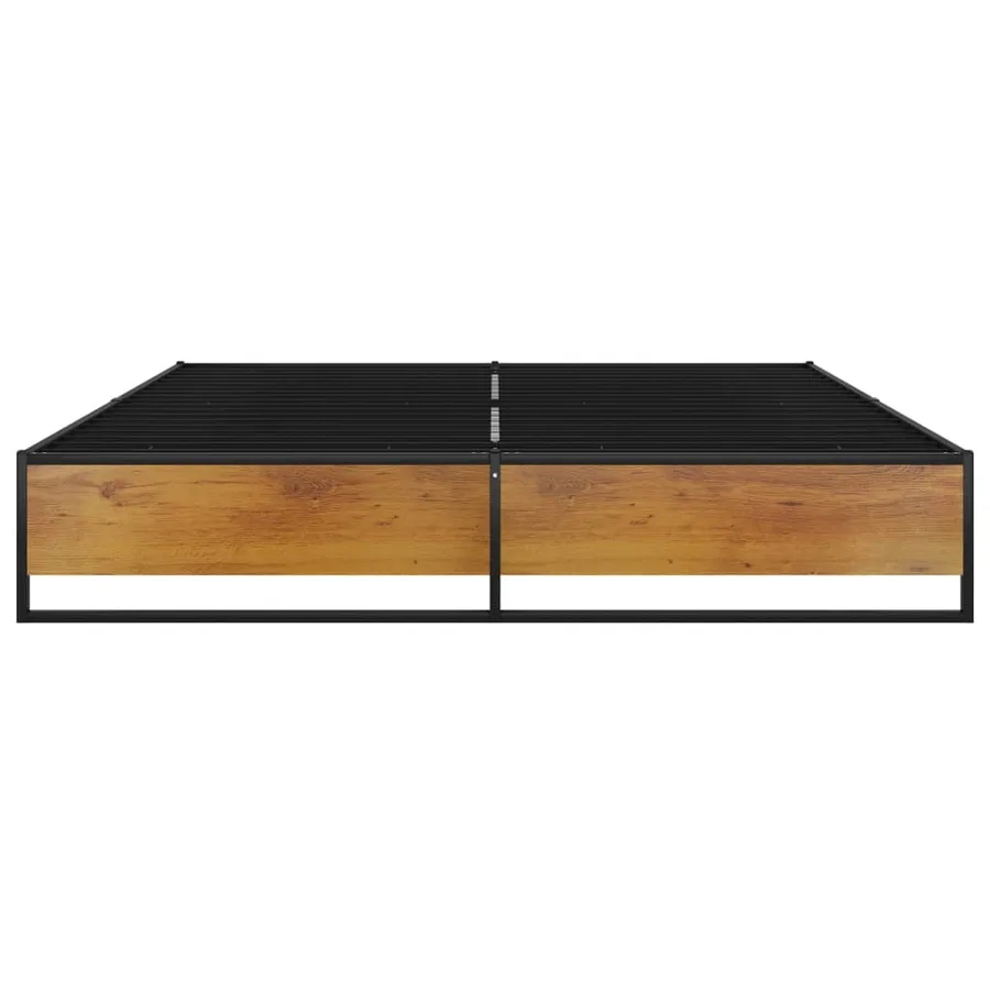 Cadre de lit sans matelas noir métal 200x200 cm - 3