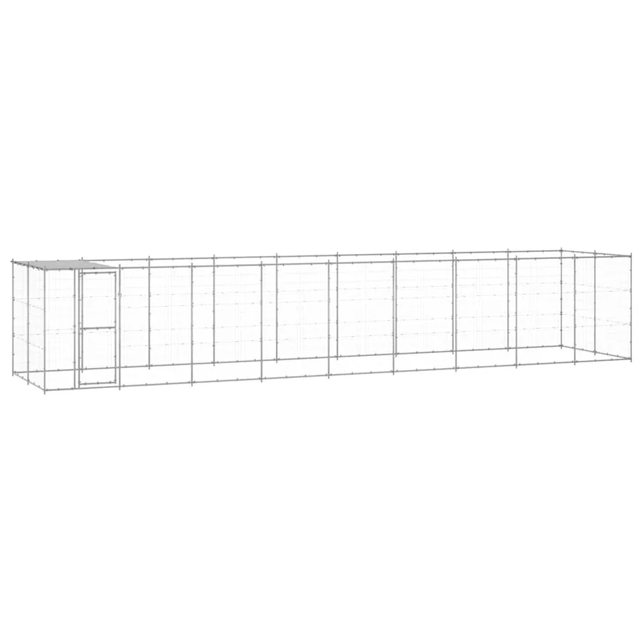 Chenil extérieur Acier galvanisé avec toit 21,78 m² - 2