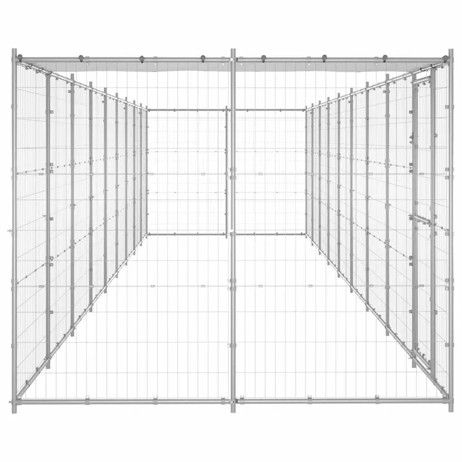 Chenil extérieur Acier galvanisé avec toit 21,78 m² - 5