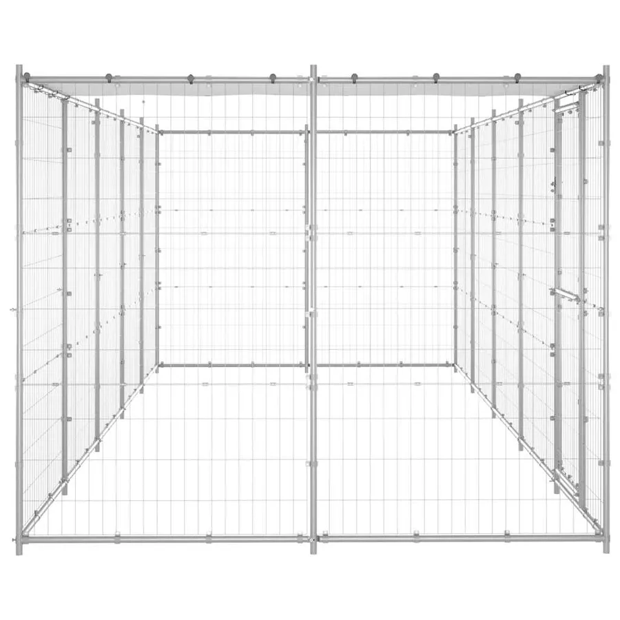 Chenil extérieur Acier galvanisé avec toit 12,1 m² - 5