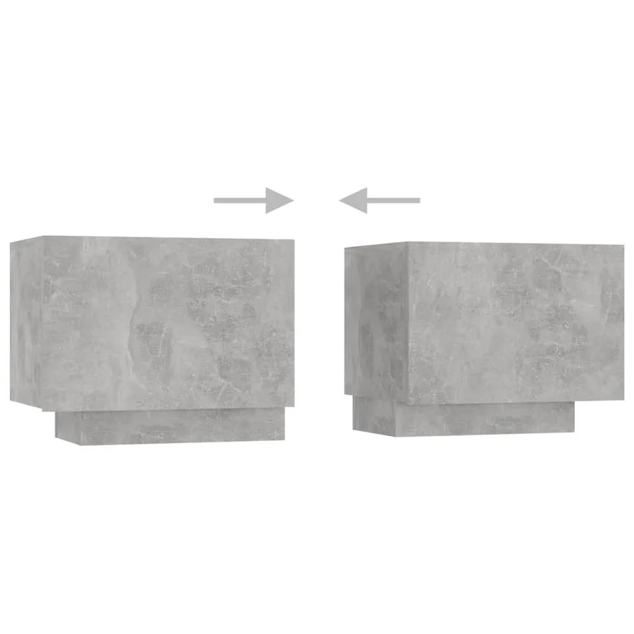 Meuble TV avec lumières LED Gris béton 200x35x40 cm - 8
