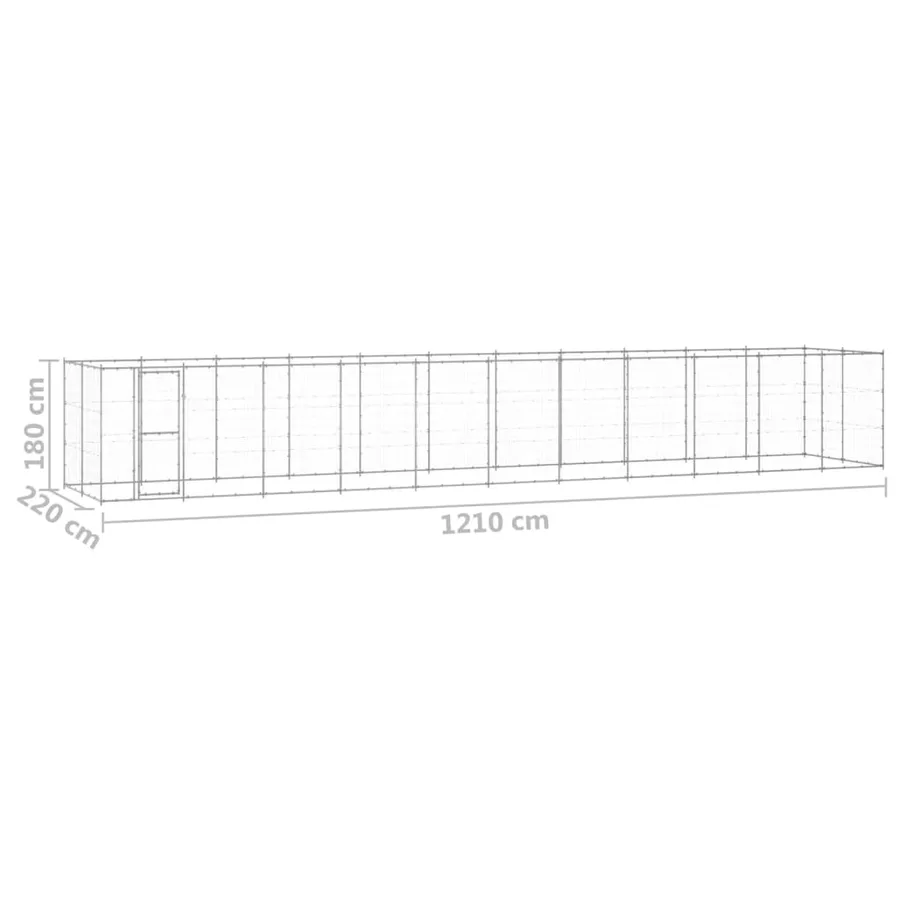 Chenil extérieur Acier galvanisé 26,62 m² - 6