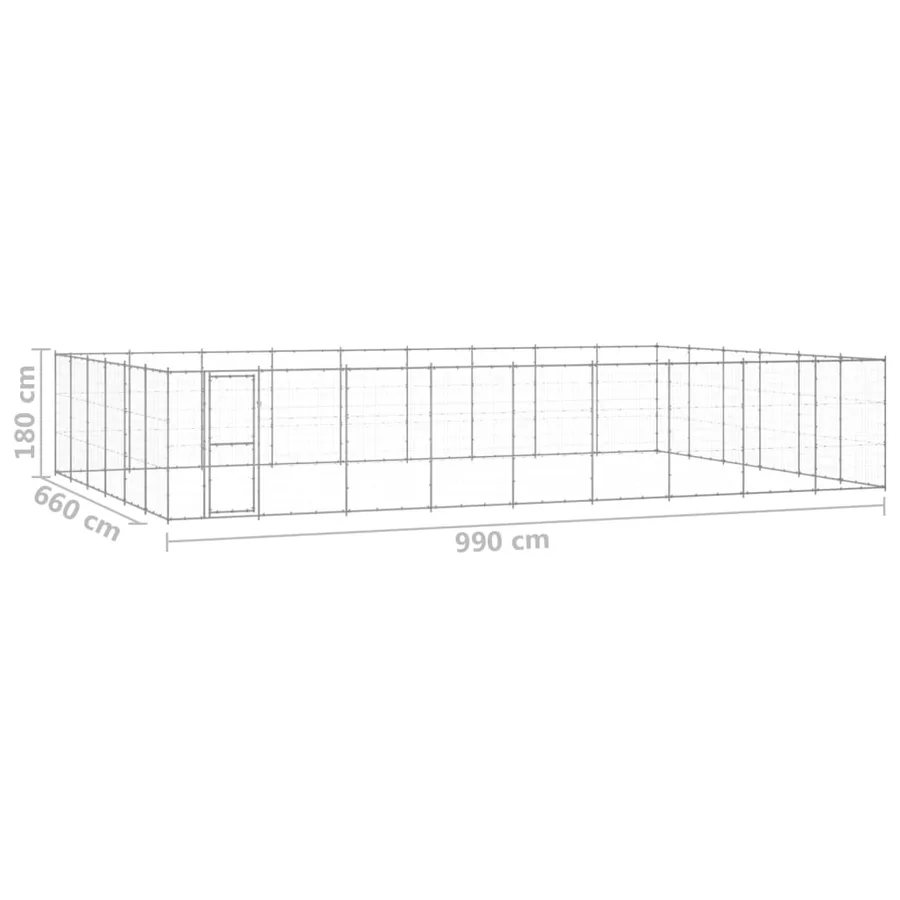Chenil extérieur Acier galvanisé 65,34 m² - 6