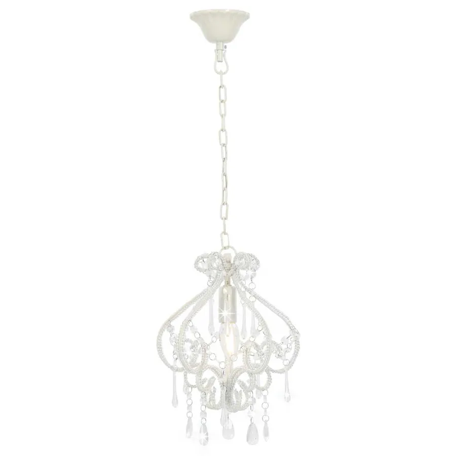 Plafonnier avec perles Blanc Rond E14 - 2