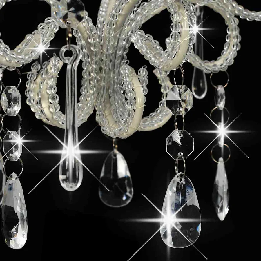 Plafonnier avec perles Blanc Rond E14 - 6