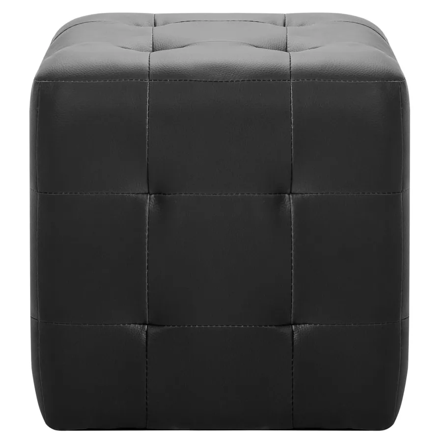 Poufs 2 pcs Noir 30 x 30 x 30 cm Similicuir - 3