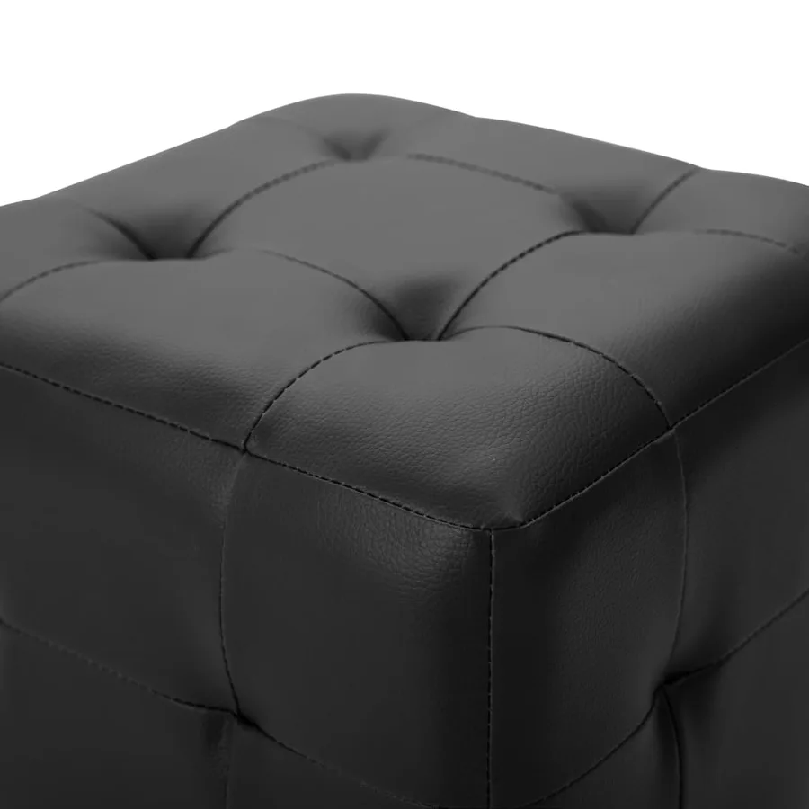 Poufs 2 pcs Noir 30 x 30 x 30 cm Similicuir - 4