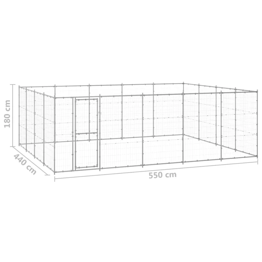 Chenil extérieur Acier galvanisé 24,2 m² - 6