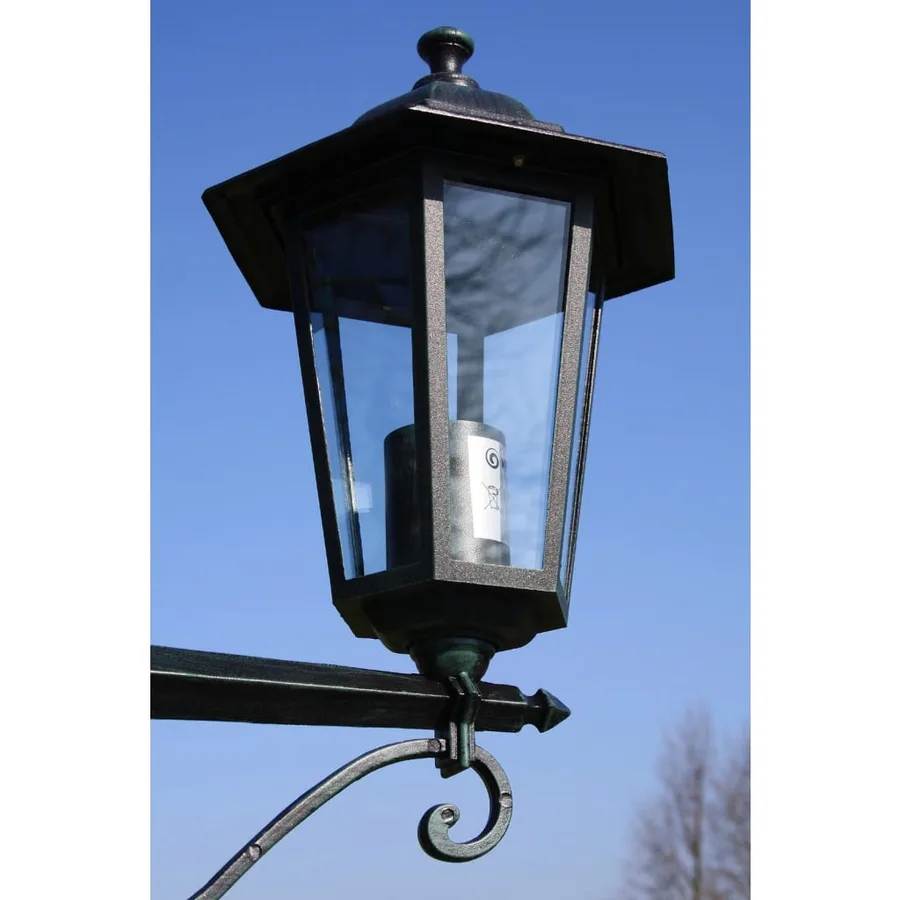 Lampadaire de jardin 3 bras 215 cm Vert foncé/Noir Aluminium - 4