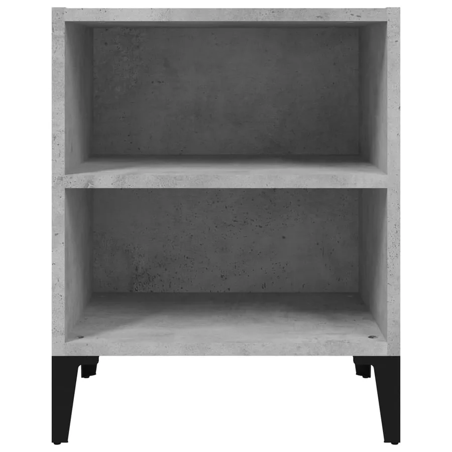 Table de chevet avec pieds en métal gris béton 40x30x50 cm - 4