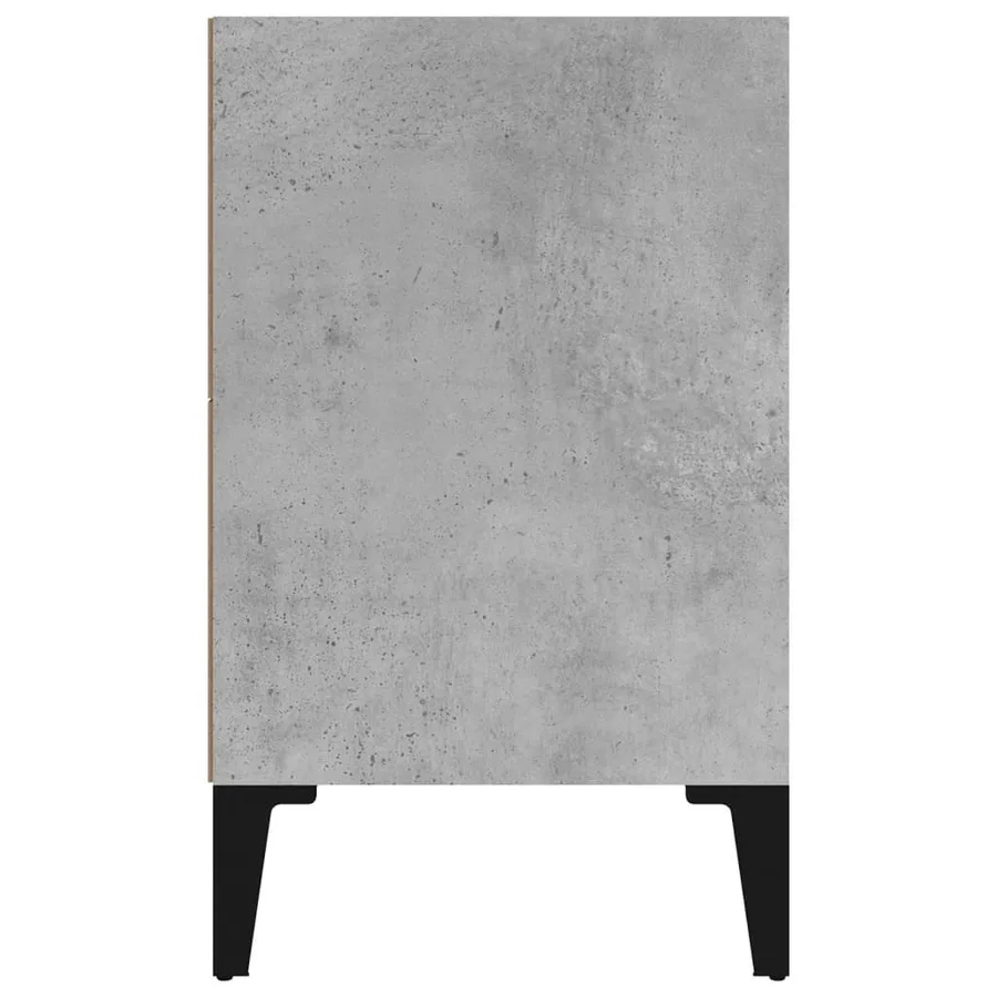 Table de chevet avec pieds en métal gris béton 40x30x50 cm - 5