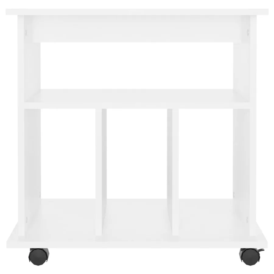 Armoire à roulettes Blanc 60x45x60 cm Bois d’ingénierie - 4