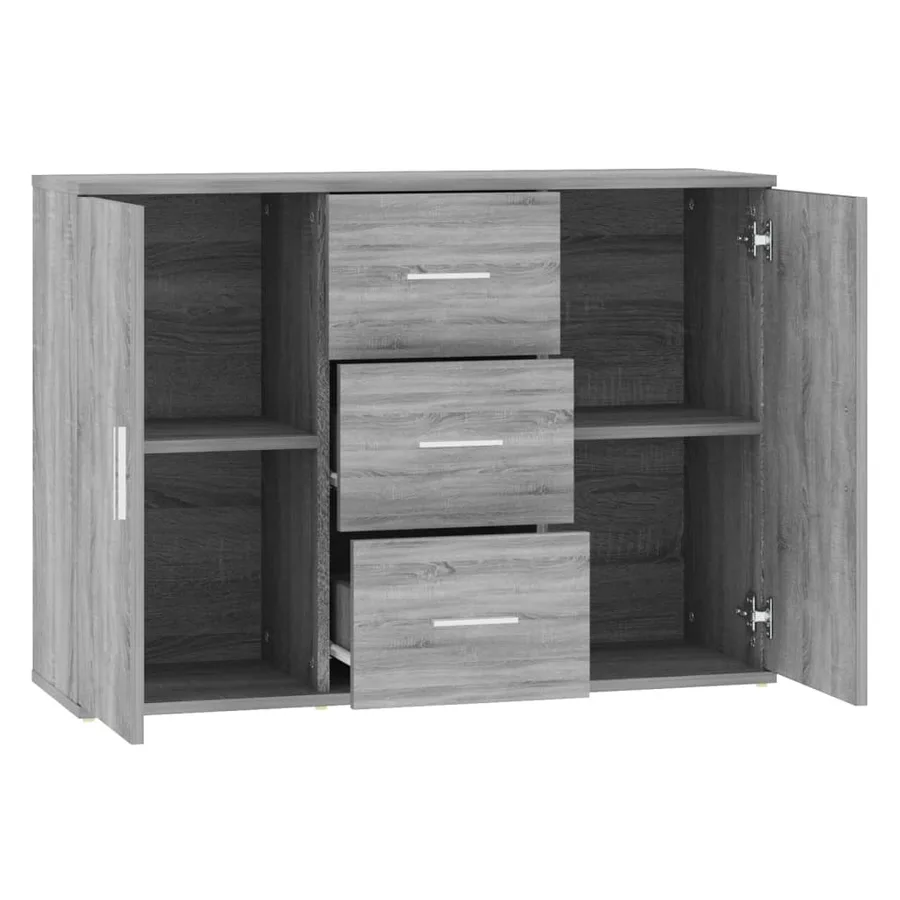 Buffet Sonoma gris 91x29,5x65 cm Bois d'ingénierie - 5